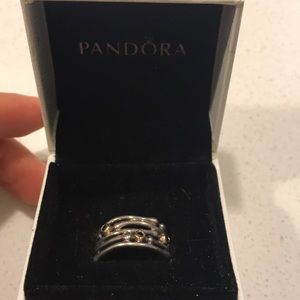 Pandora ring with black diamonds
